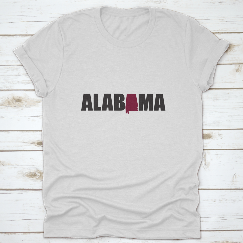 Vector illustration of Alabama map in typography lettering design, showcasing artistic representation of the state.