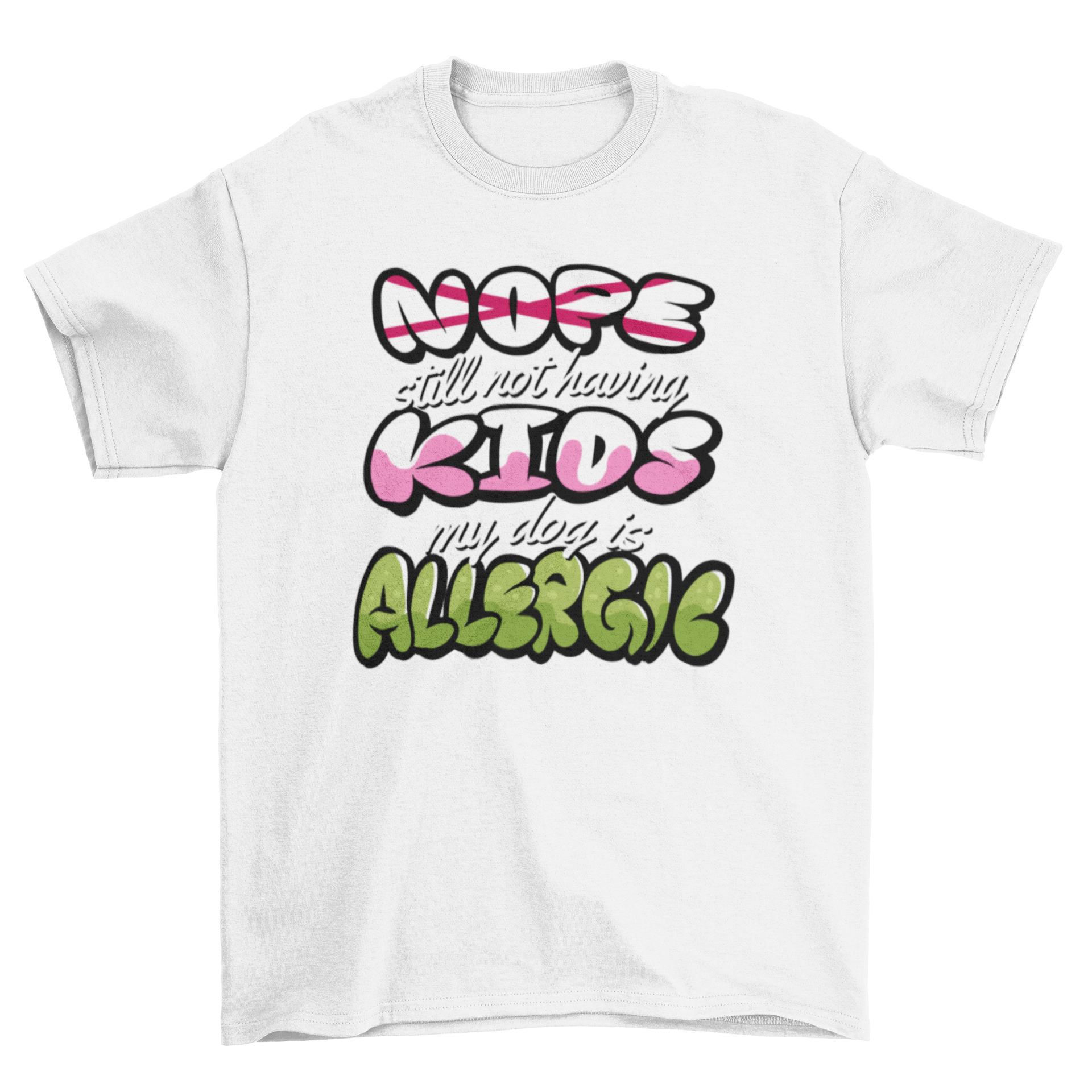 Youth t-shirt featuring a humorous quote about dogs and parenting, with stylish lettering.