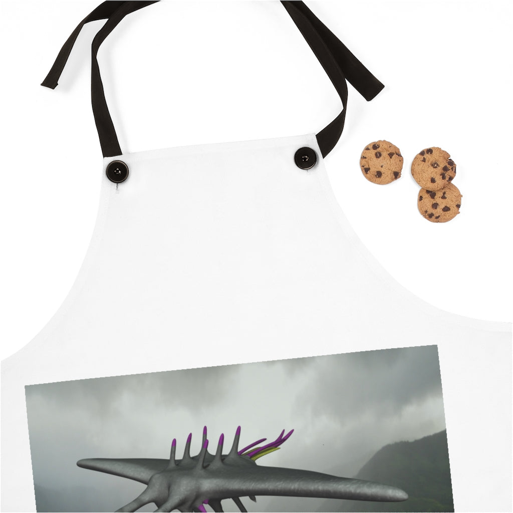 Alpha Creature Apron featuring a stylish design with black detachable twill straps, perfect for cooking and backyard gatherings.