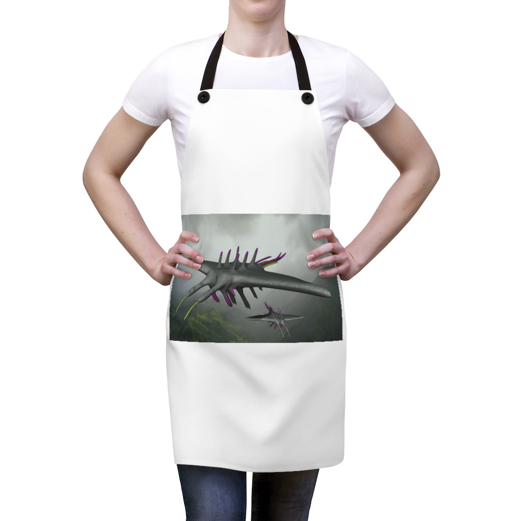 Alpha Creature Apron featuring a stylish design with black detachable twill straps, perfect for cooking and backyard gatherings.