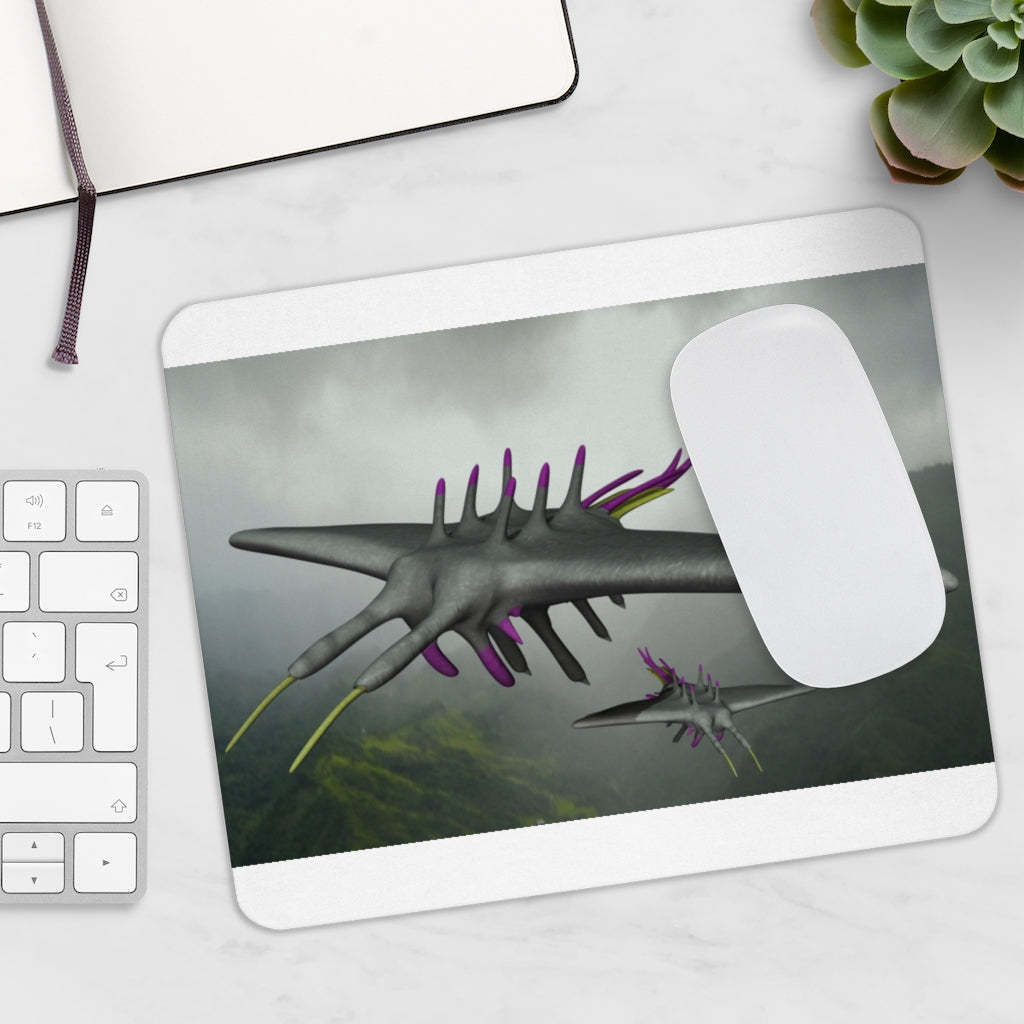 Alpha Creature Mouse Pad featuring vibrant full print design and non-slip surface, ideal for enhancing workspace aesthetics.