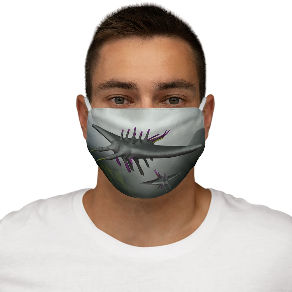 Alpha Creature Snug-Fit Polyester Face Mask featuring a durable polyester exterior and soft cotton interior, designed for comfort and protection.