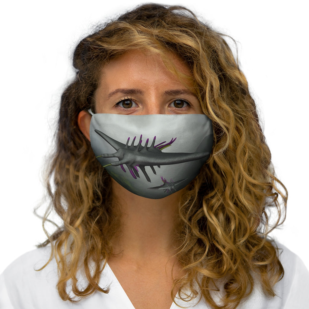 Alpha Creature Snug-Fit Polyester Face Mask featuring a durable polyester exterior and soft cotton interior, designed for comfort and protection.