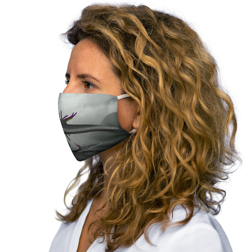 Alpha Creature Snug-Fit Polyester Face Mask featuring a durable polyester exterior and soft cotton interior, designed for comfort and protection.