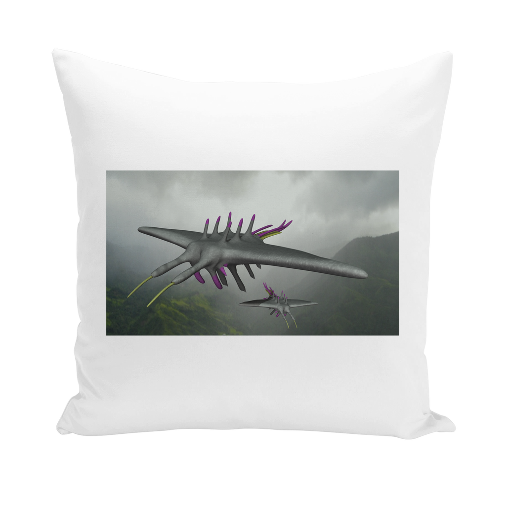 Alpha Creature Throw Pillows in various styles including linen, canvas, and suede, showcasing their unique textures and colors.