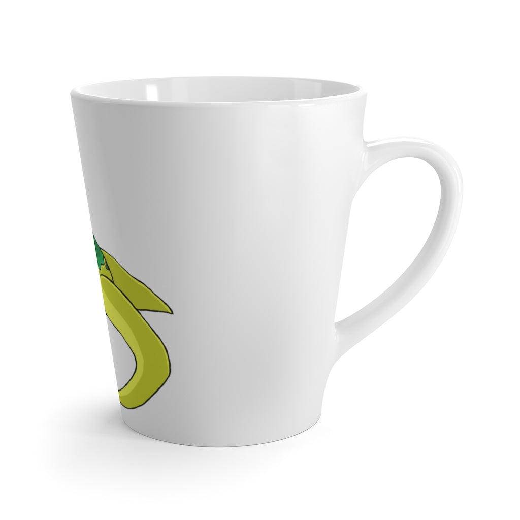 Alpro Latte Mug in white ceramic with rounded corners and C-handle, perfect for enjoying lattes.