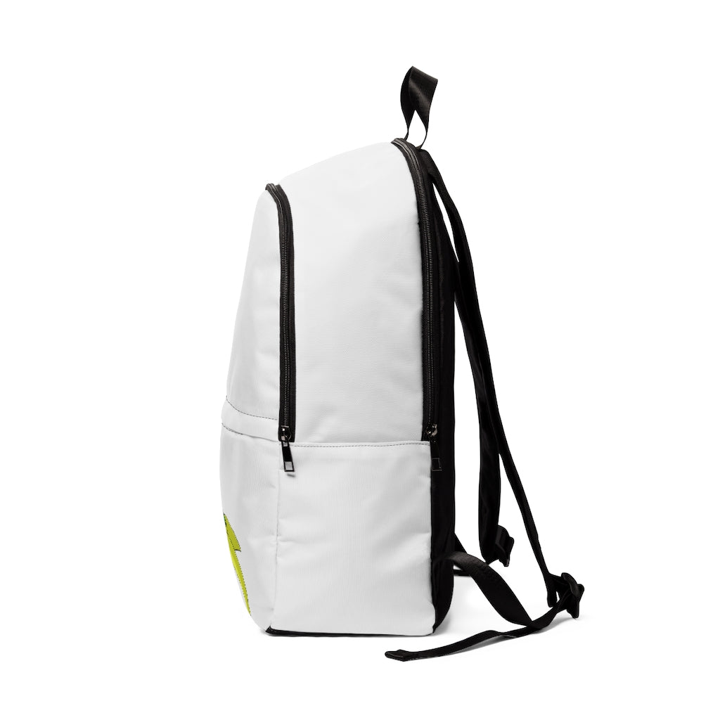 Alpro Unisex Fabric Backpack in a stylish design, featuring adjustable straps and a padded back panel, perfect for school and travel.