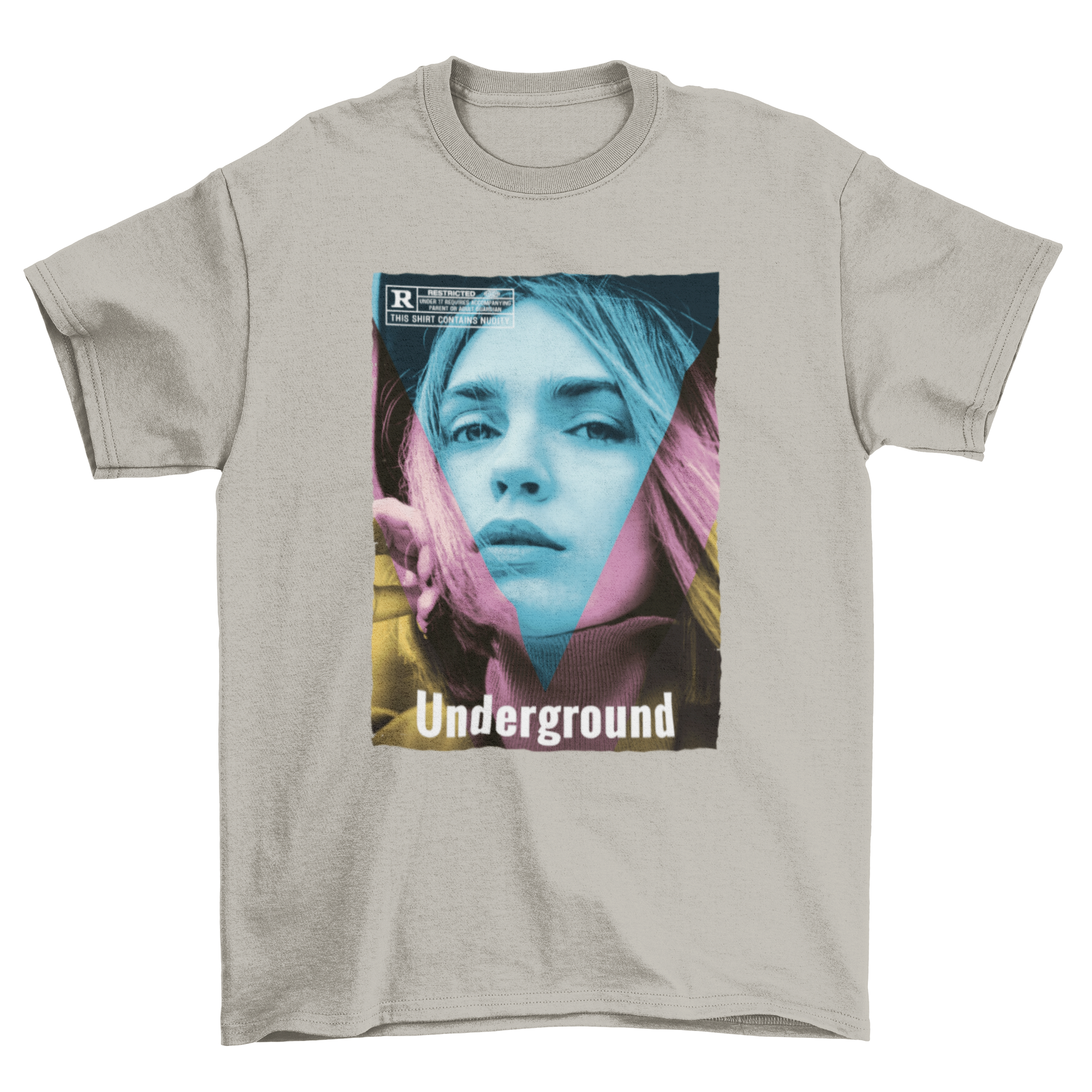 A stylish t-shirt featuring unique inverted color effects, showcasing vibrant designs that stand out.