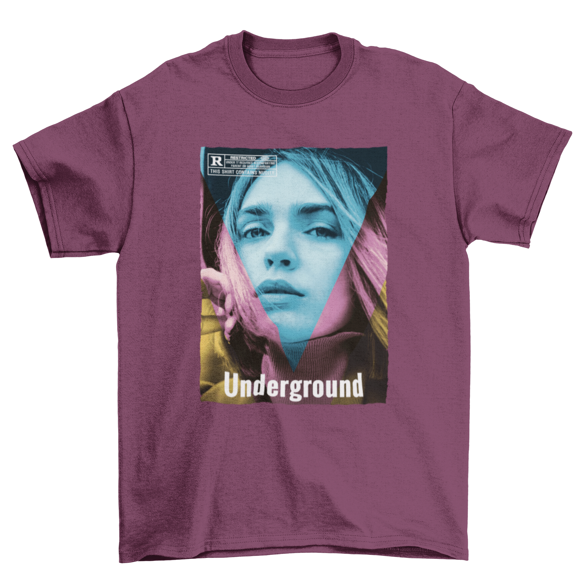 A stylish t-shirt featuring unique inverted color effects, showcasing vibrant designs that stand out.