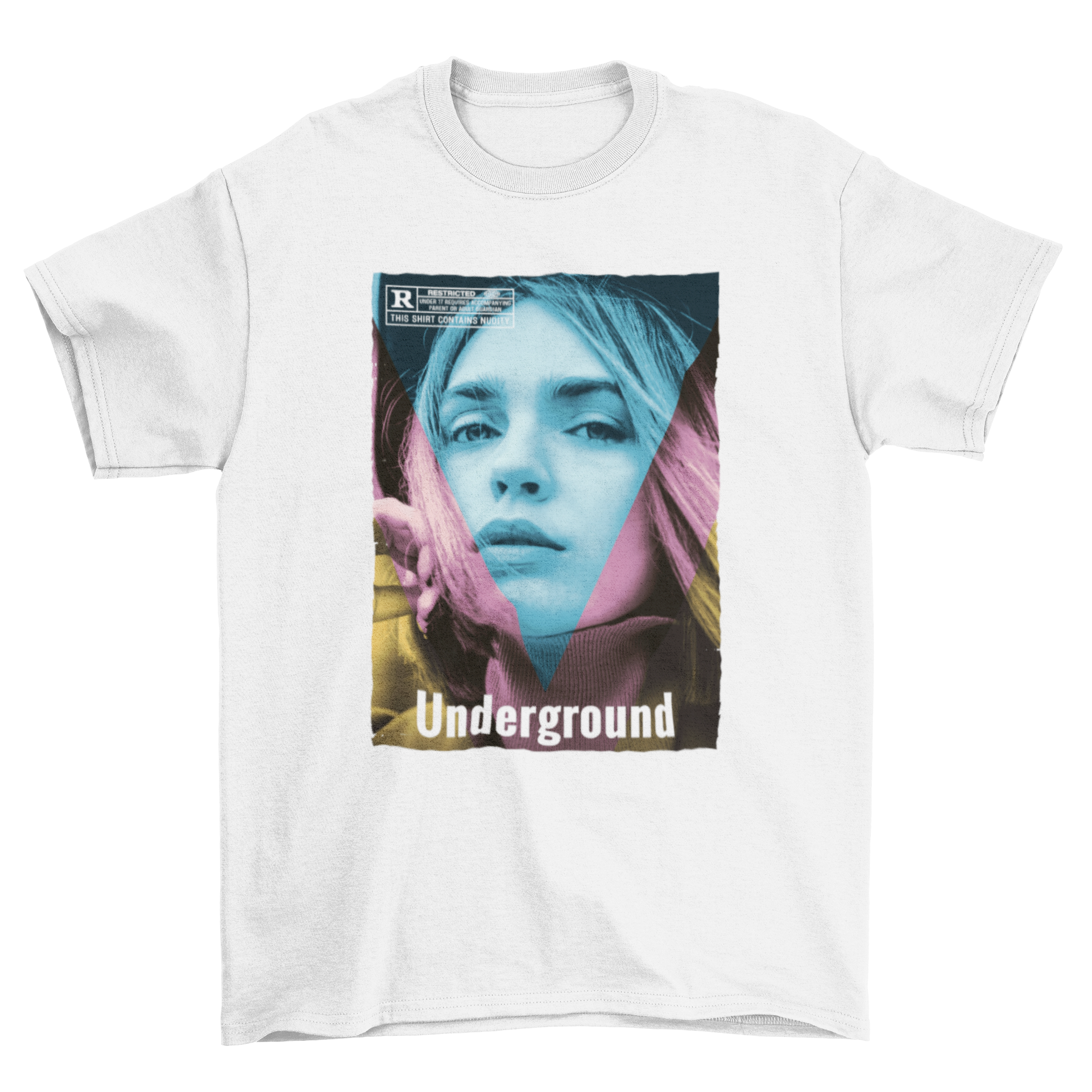 A stylish t-shirt featuring unique inverted color effects, showcasing vibrant designs that stand out.