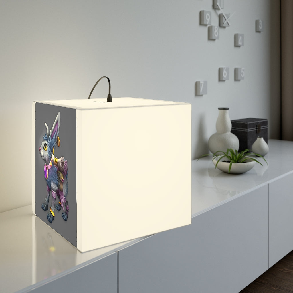 Amara the Wandering Mara Companion Personalized Lamp showcasing a unique cube design with ambient lighting.