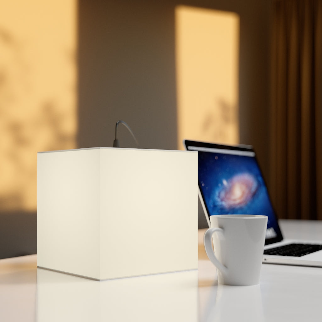 Amara the Wandering Mara Companion Personalized Lamp showcasing a unique cube design with ambient lighting.