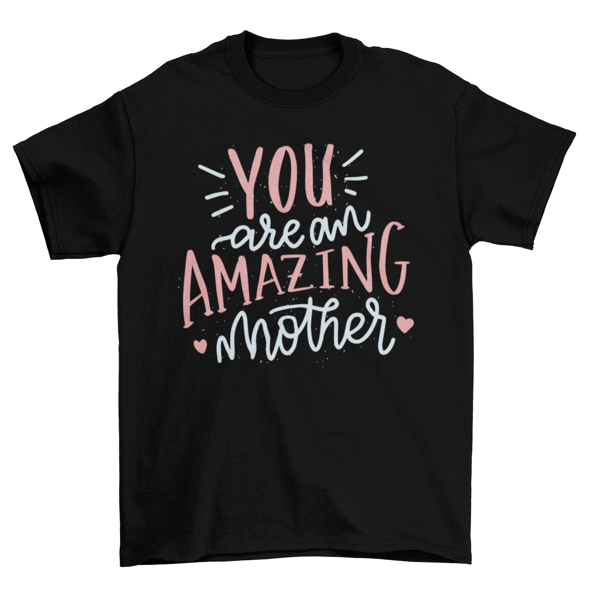 Amazing Mother T-shirt featuring unique lettering design in various font styles, perfect for celebrating motherhood.