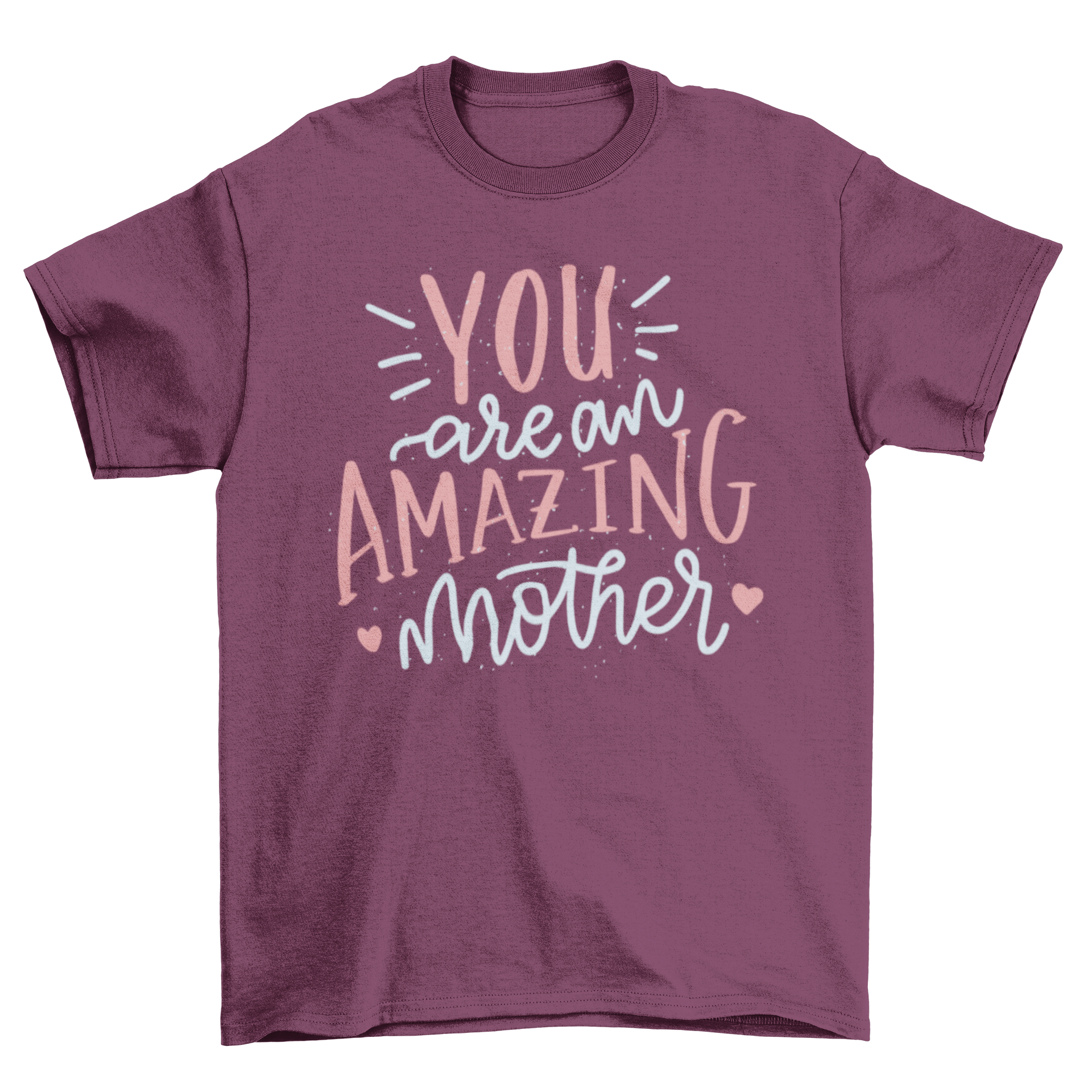 Amazing Mother T-shirt featuring unique lettering design in various font styles, perfect for celebrating motherhood.