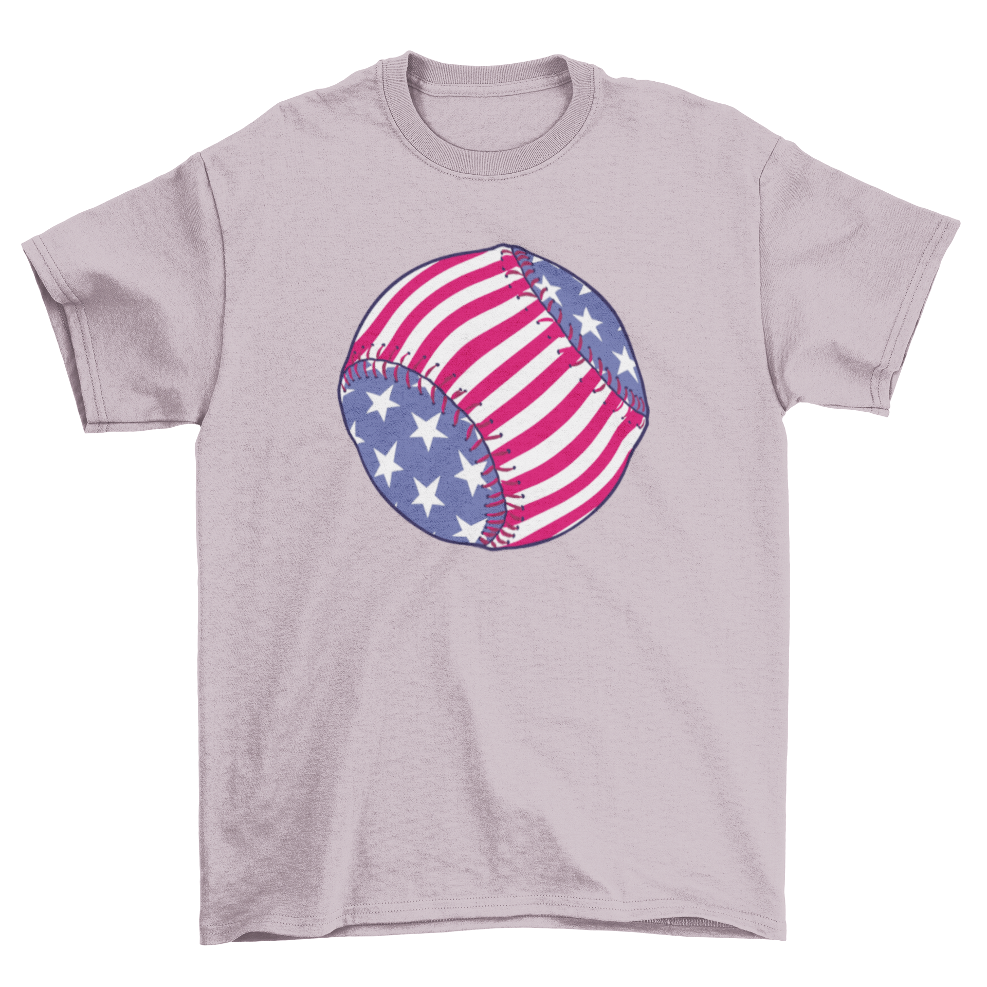 American baseball sport t-shirt featuring a baseball ball design with an American flag theme, perfect for sports enthusiasts.