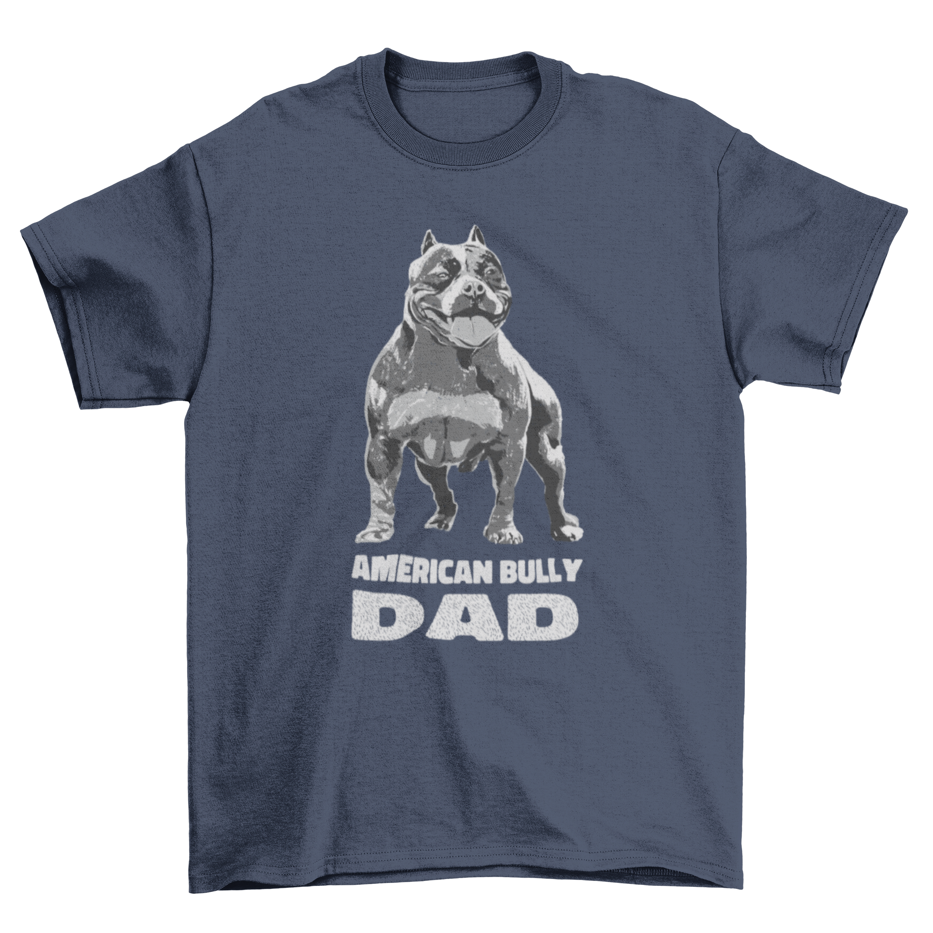 American Bully Dad t-shirt featuring a pitbull graphic and bold text.