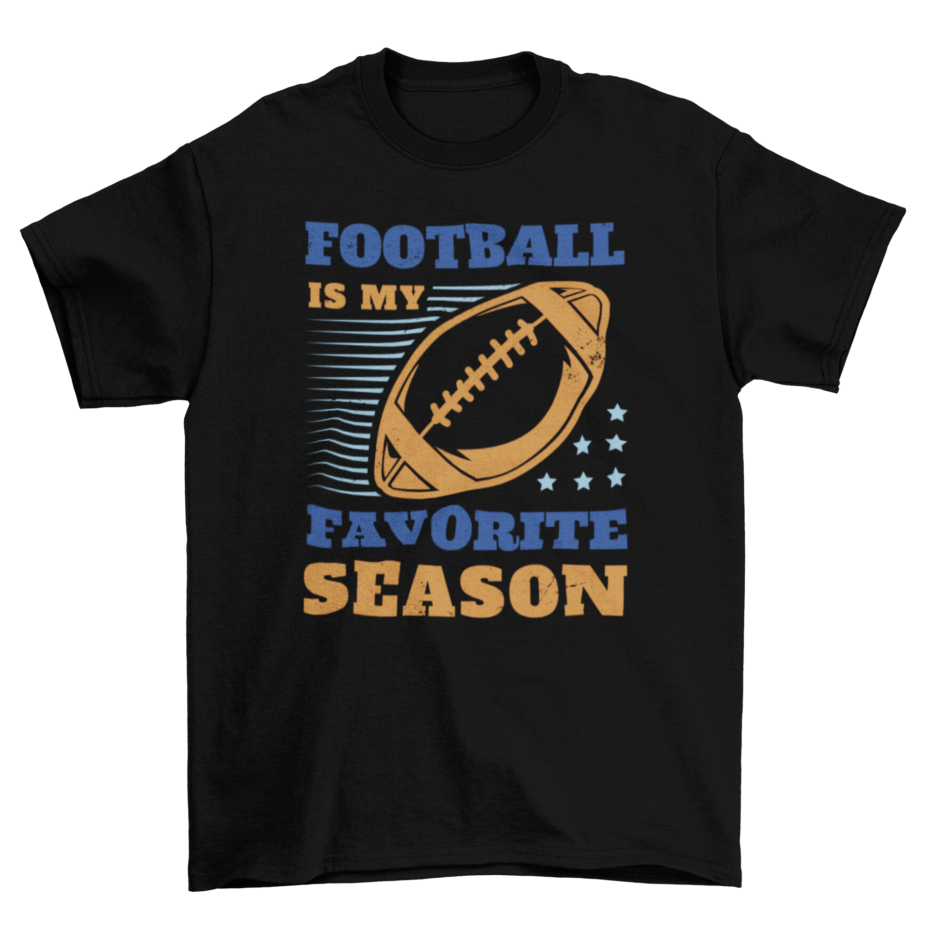 American football season t-shirt featuring a football graphic and the quote 'Football is my favorite season'.