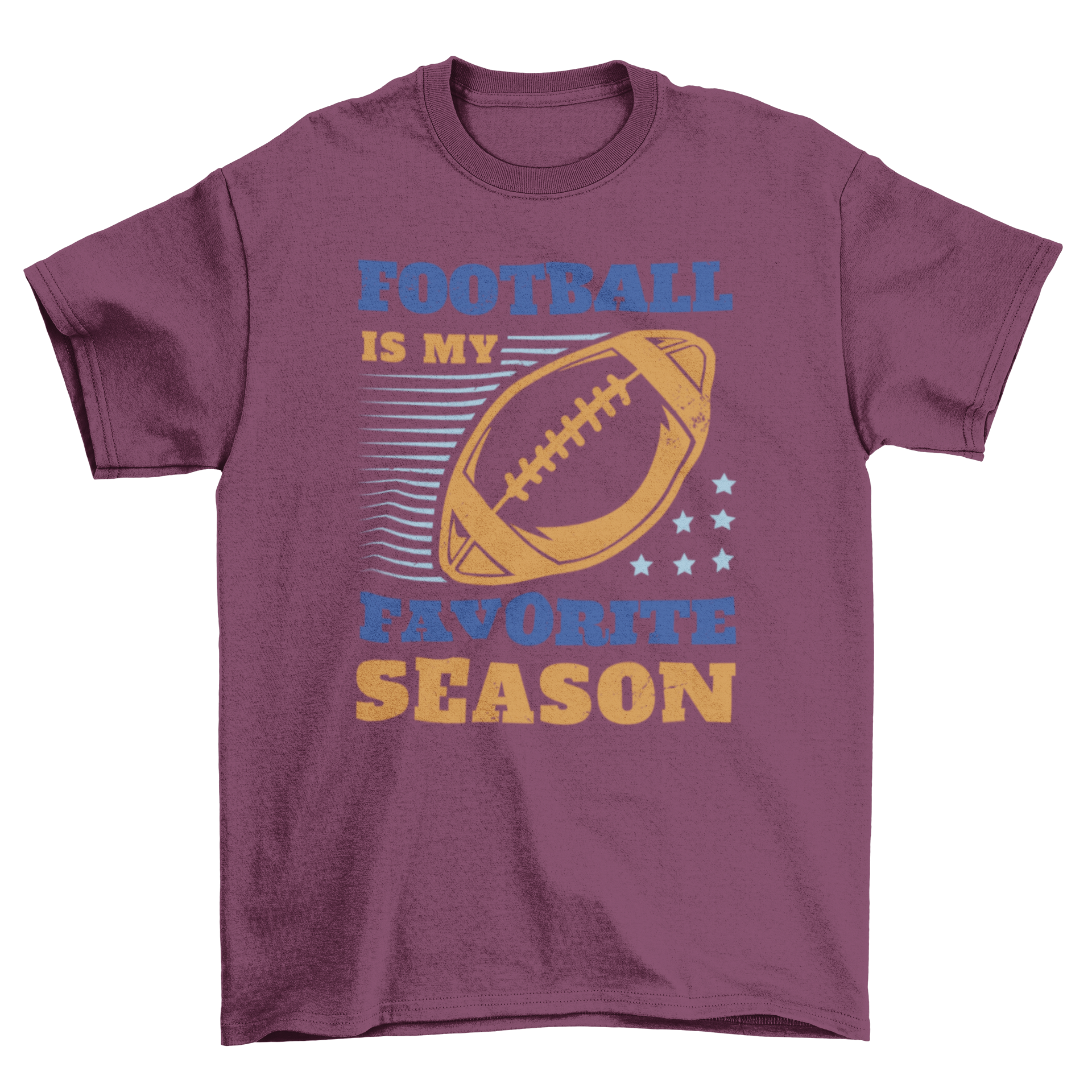 American football season t-shirt featuring a football graphic and the quote 'Football is my favorite season'.