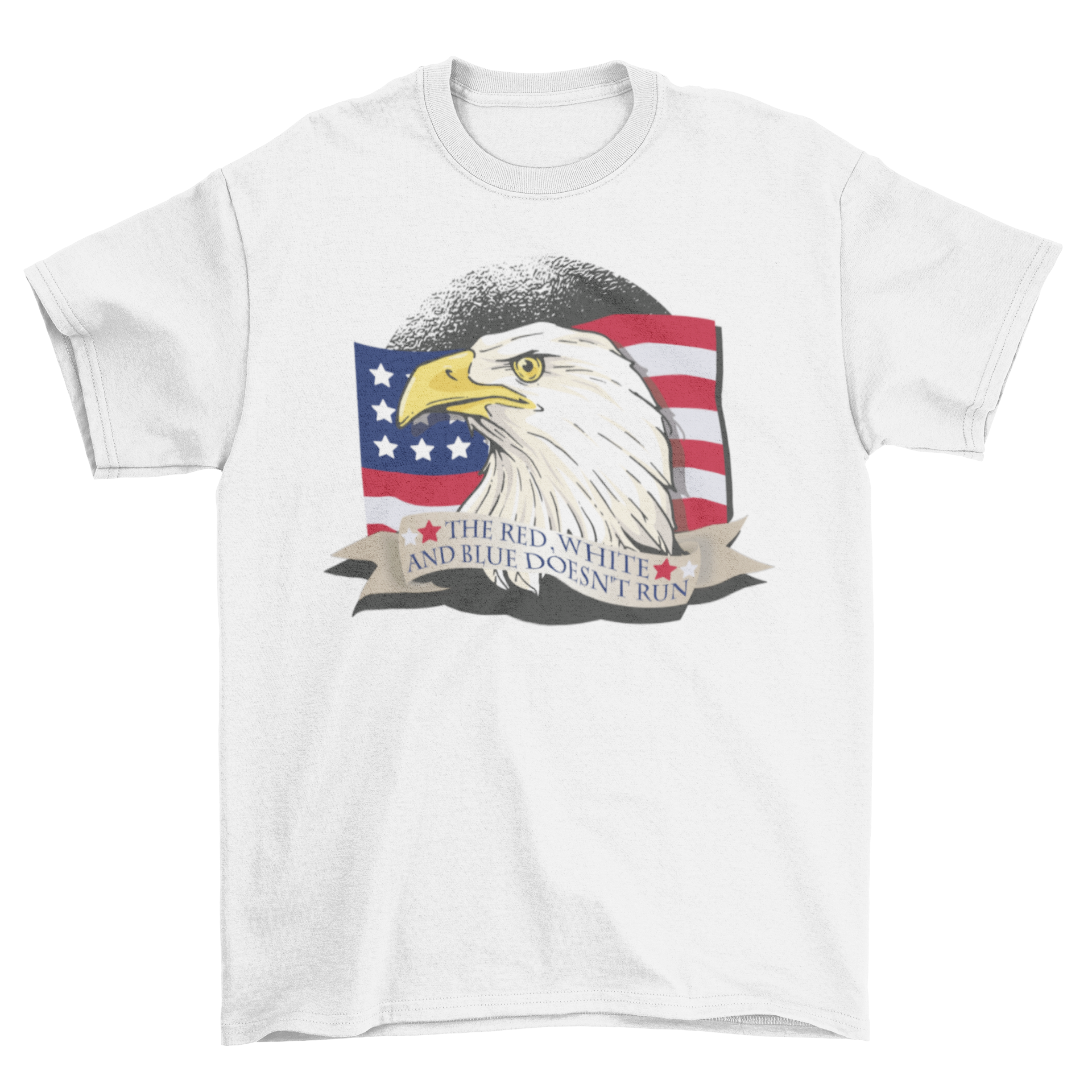 American Patriot Eagle T-Shirt featuring an eagle and American flag with a patriotic quote.