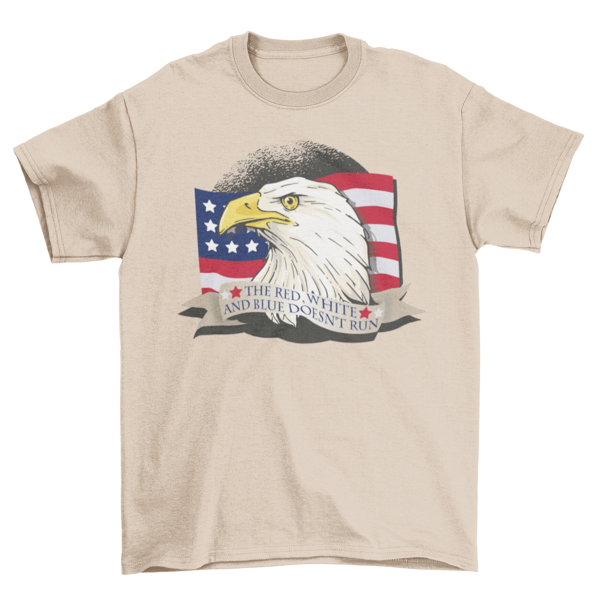 American Patriot Eagle T-Shirt featuring an eagle and American flag with a patriotic quote.