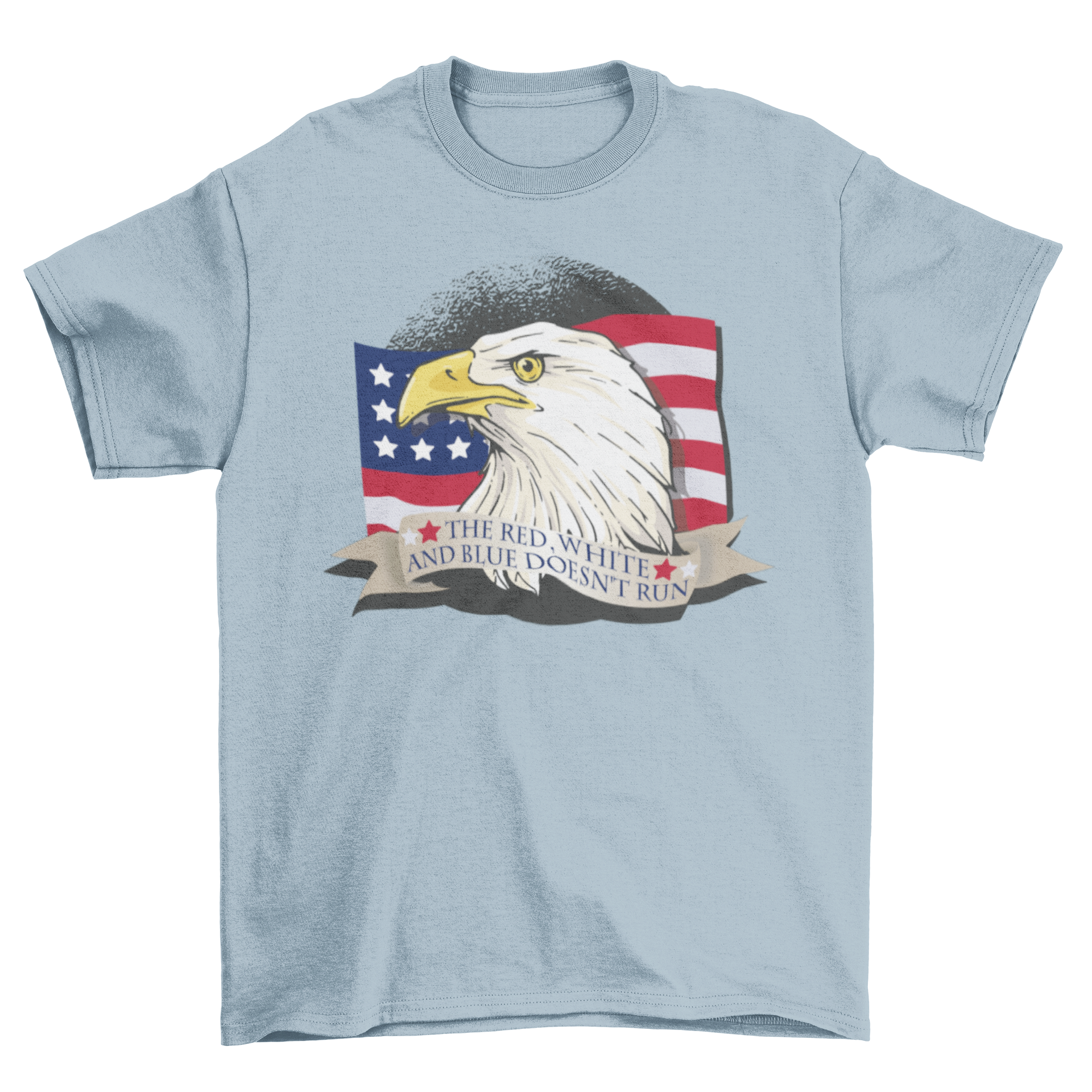 American Patriot Eagle T-Shirt featuring an eagle and American flag with a patriotic quote.