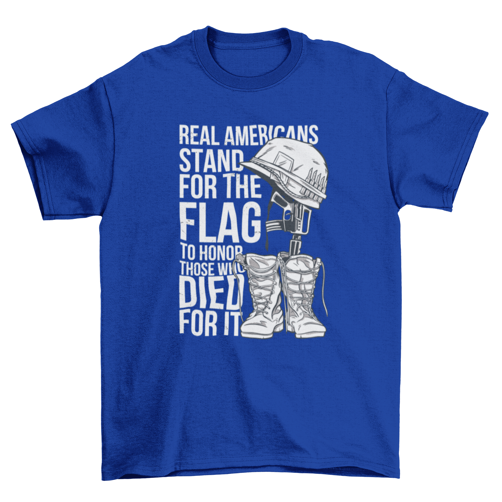 American soldier uniform t-shirt featuring military design and patriotic quote.