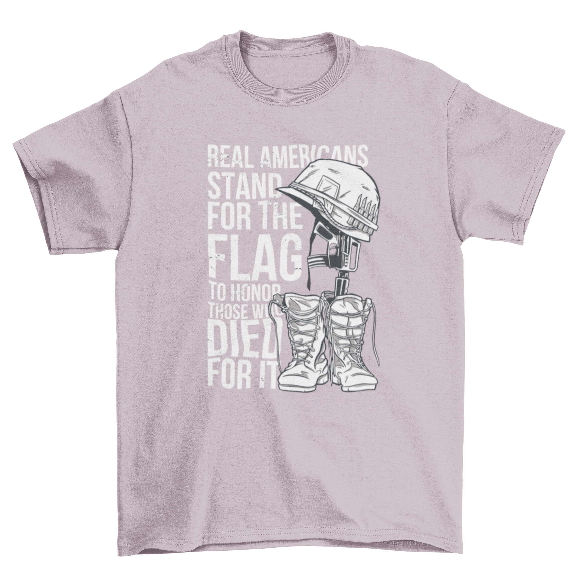 American soldier uniform t-shirt featuring military design and patriotic quote.