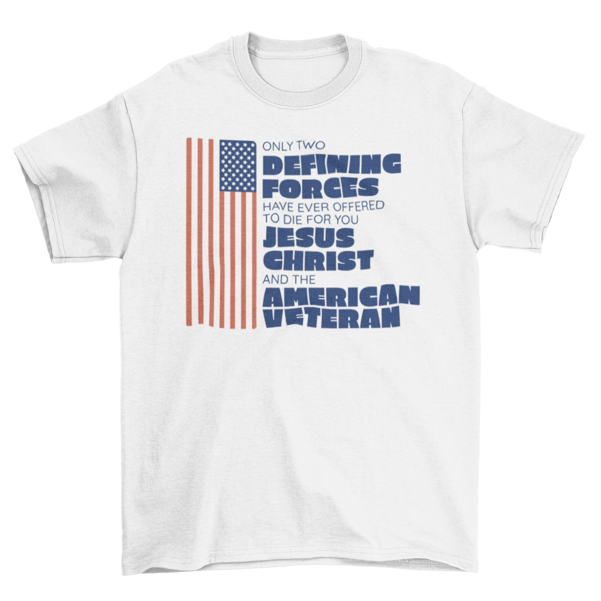 American veteran quote t-shirt featuring an American flag and inspirational quote.