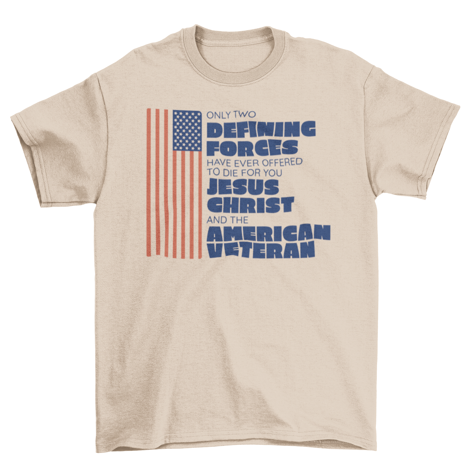 American veteran quote t-shirt featuring an American flag and inspirational quote.