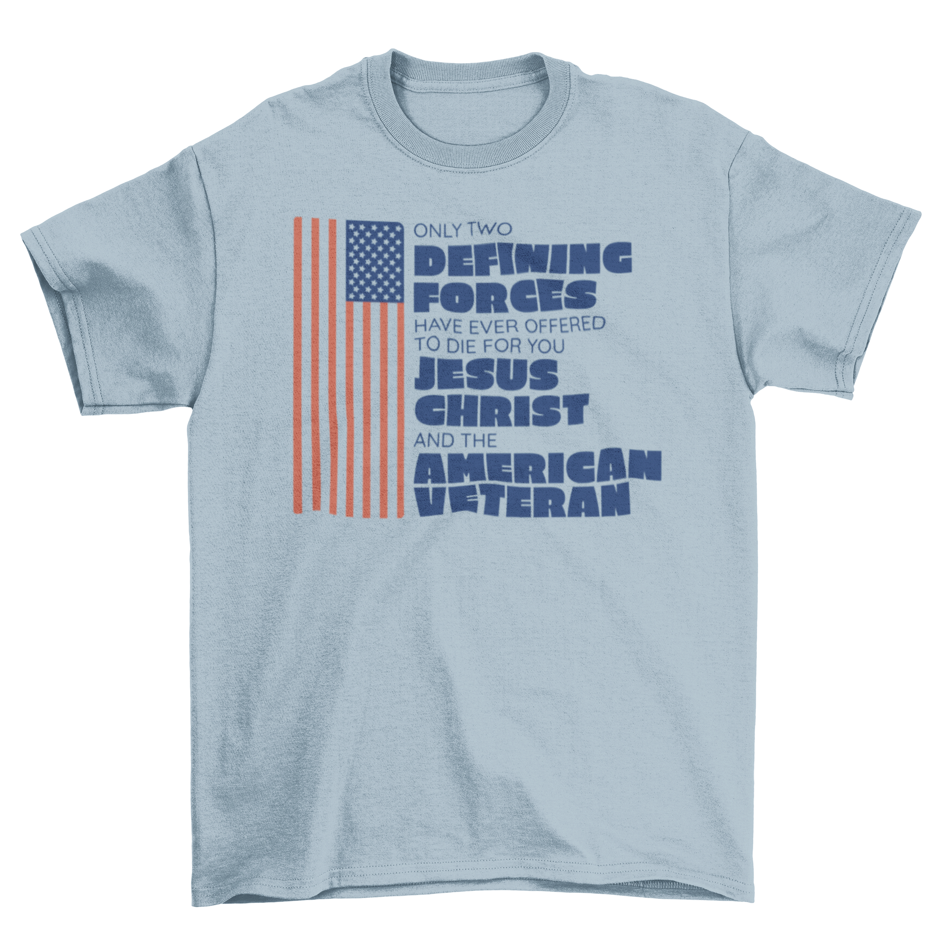 American veteran quote t-shirt featuring an American flag and inspirational quote.