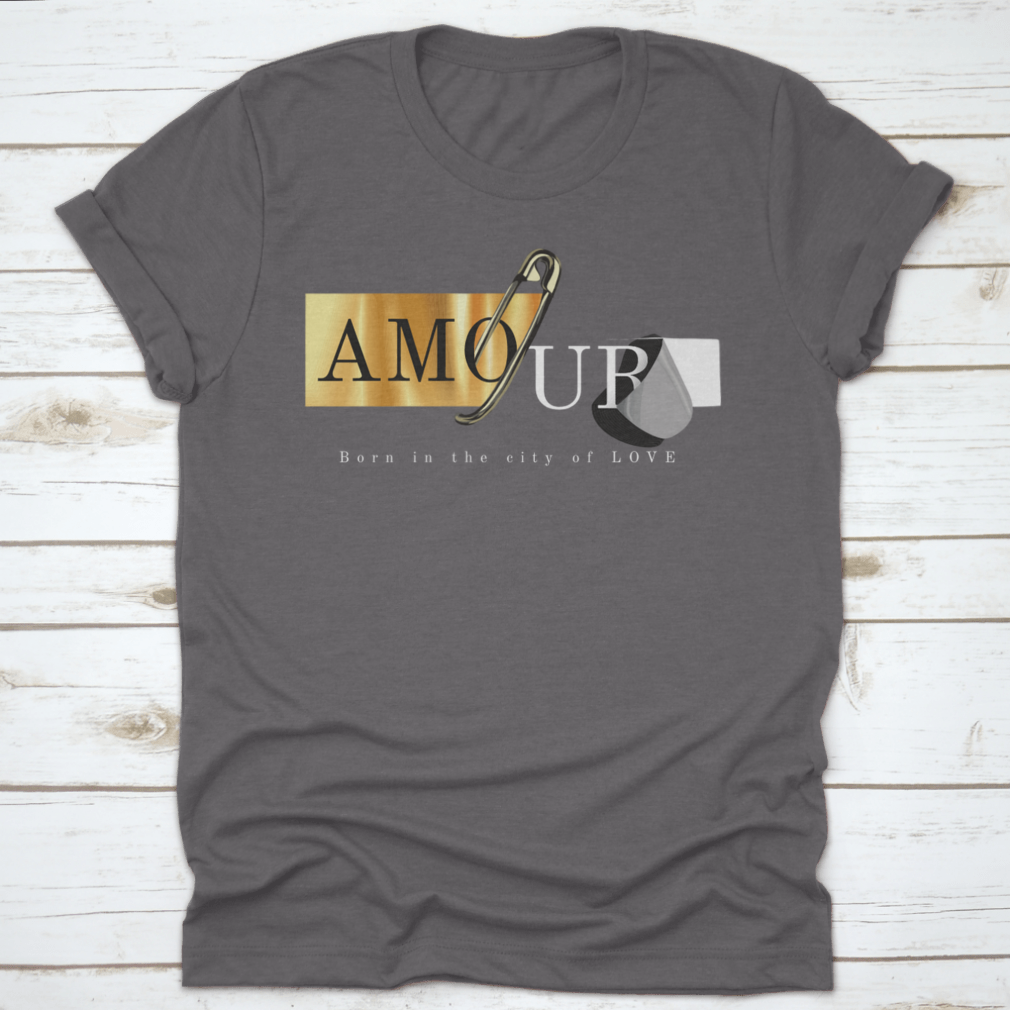 Amour Slogan On Gold Foil Design t-shirt featuring a stylish gold foil print on a soft cotton fabric.