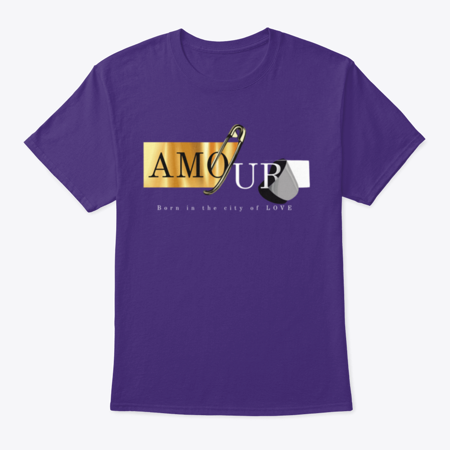 Amour Slogan On Gold Foil Design t-shirt featuring a stylish gold foil print on a soft cotton fabric.