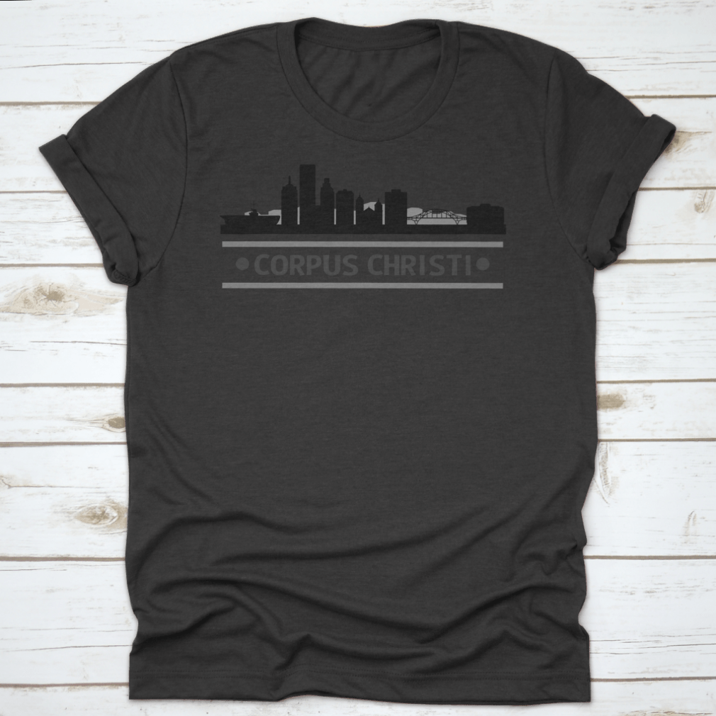 A stylish t-shirt featuring the skyline architecture of Corpus Christi, Texas, made from high-quality cotton.