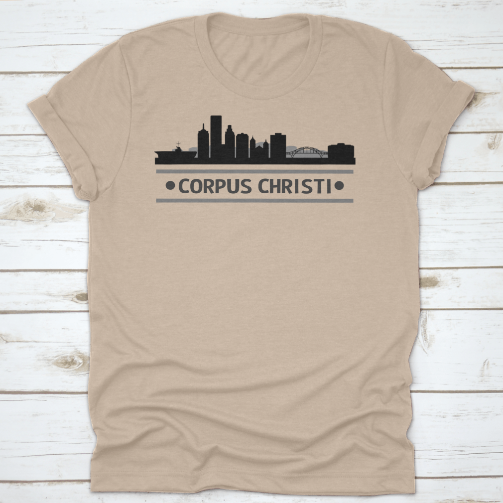 A stylish t-shirt featuring the skyline architecture of Corpus Christi, Texas, made from high-quality cotton.