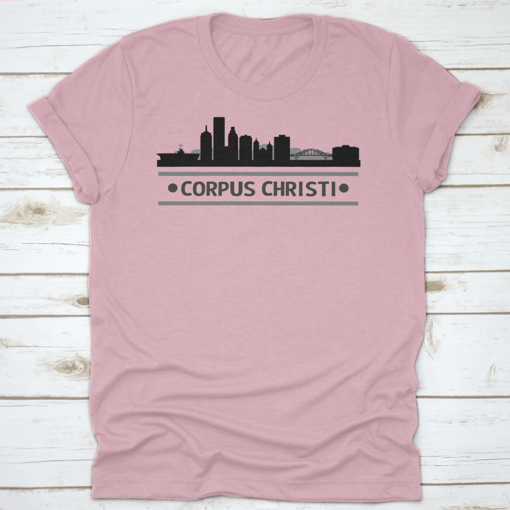 A stylish t-shirt featuring the skyline architecture of Corpus Christi, Texas, made from high-quality cotton.