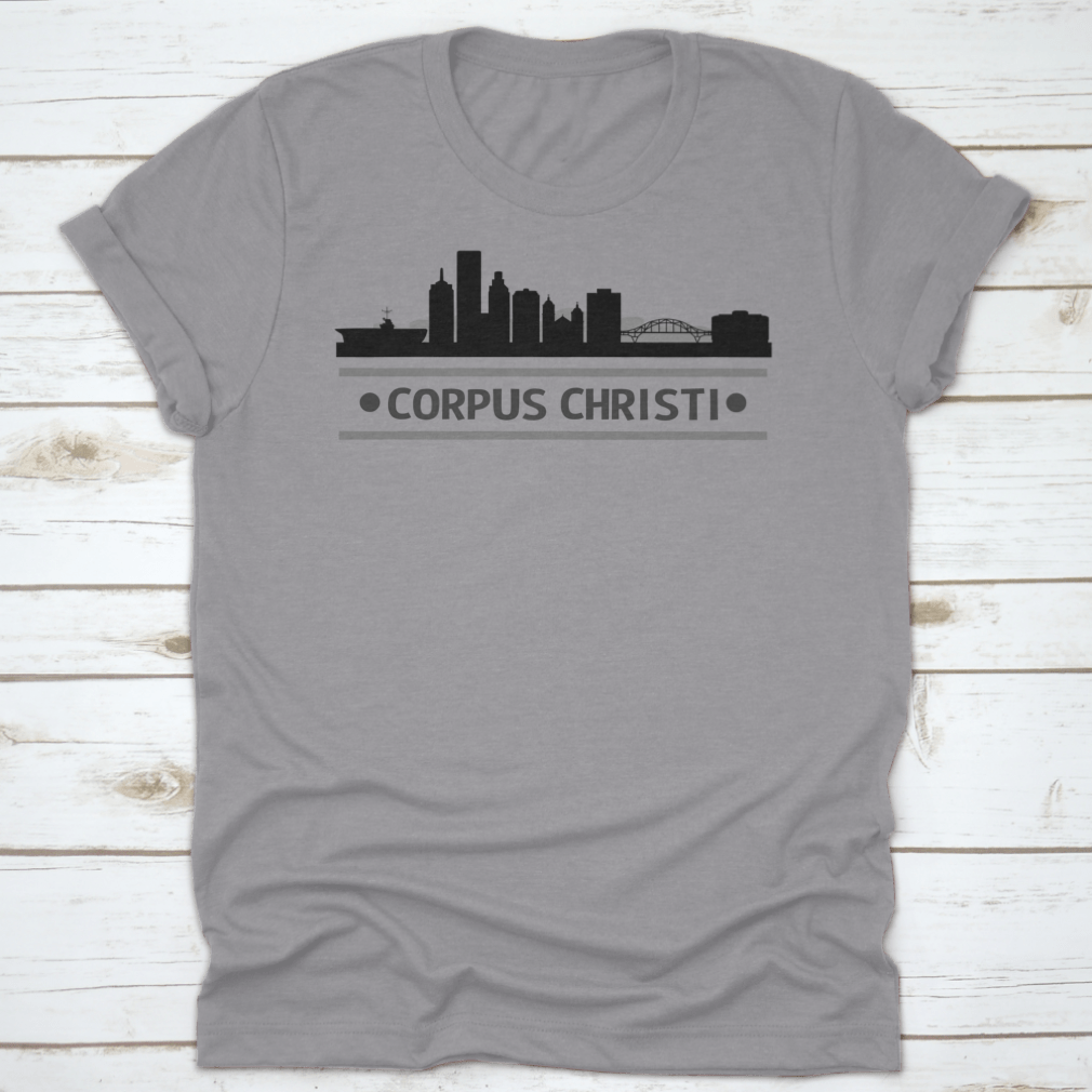 A stylish t-shirt featuring the skyline architecture of Corpus Christi, Texas, made from high-quality cotton.