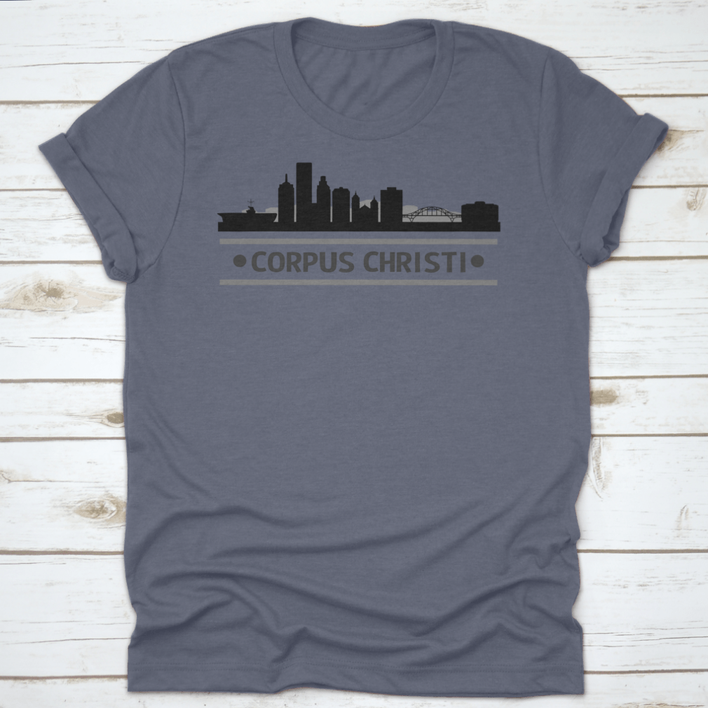 A stylish t-shirt featuring the skyline architecture of Corpus Christi, Texas, made from high-quality cotton.