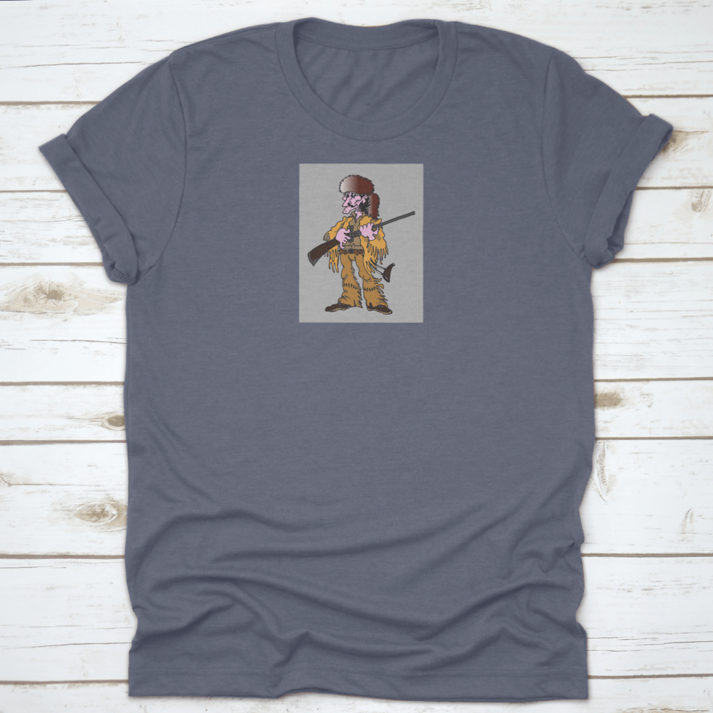 Davy Crockett graphic design t-shirt featuring a vibrant illustration of the legendary frontiersman on a comfortable cotton fabric.