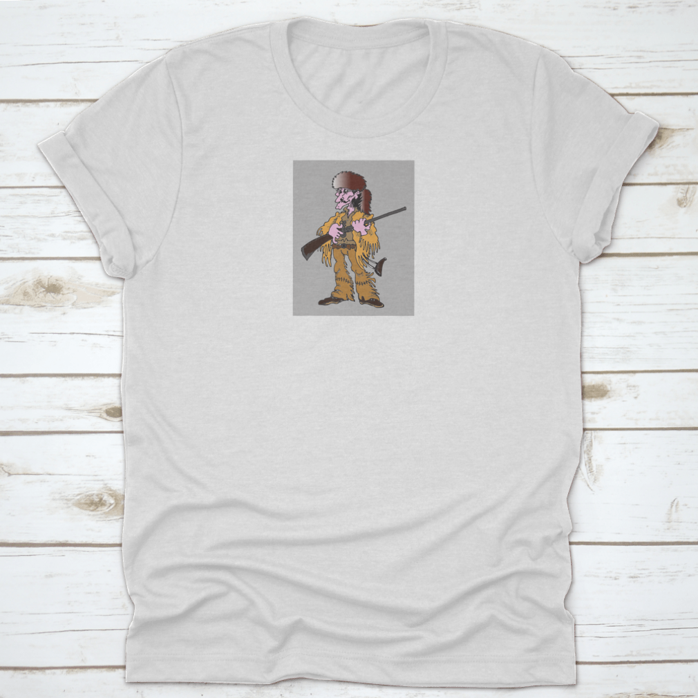 Davy Crockett graphic design t-shirt featuring a vibrant illustration of the legendary frontiersman on a comfortable cotton fabric.