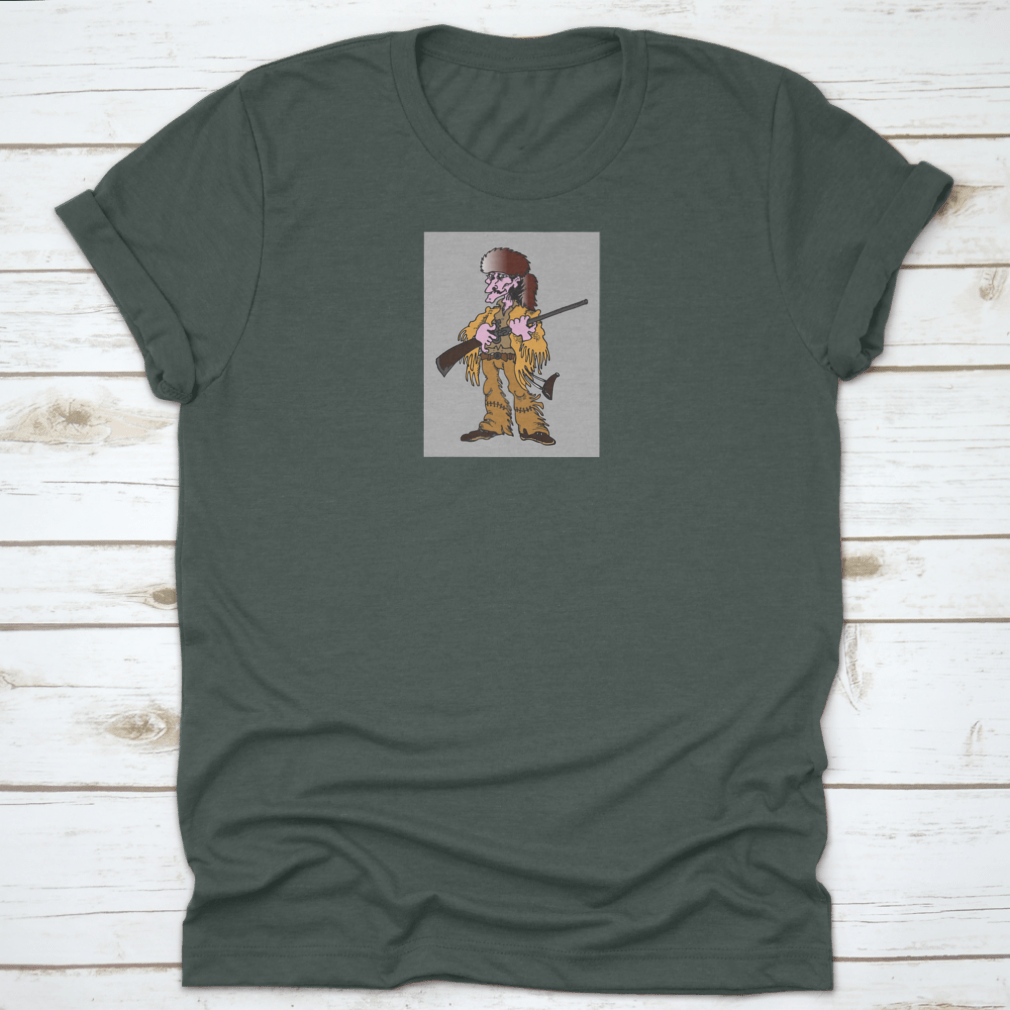 Davy Crockett graphic design t-shirt featuring a vibrant illustration of the legendary frontiersman on a comfortable cotton fabric.