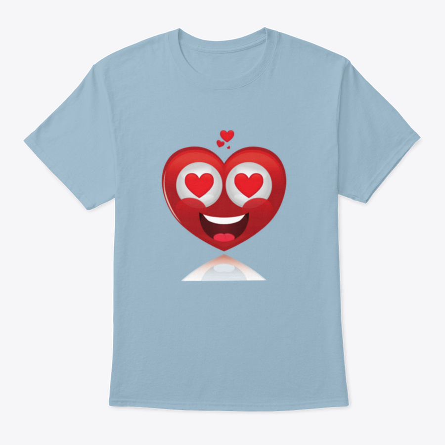 Isolated Happy Heart In Love shirt design for Valentine's Day, featuring a heart graphic on a comfortable cotton fabric.