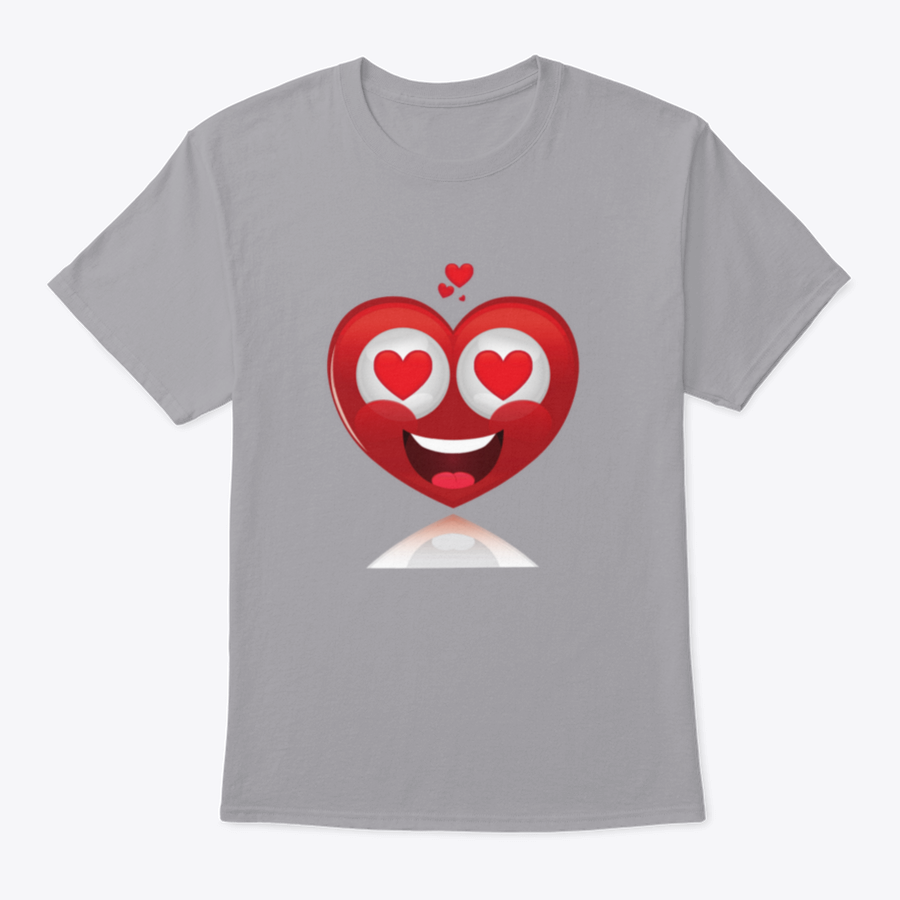 Isolated Happy Heart In Love shirt design for Valentine's Day, featuring a heart graphic on a comfortable cotton fabric.