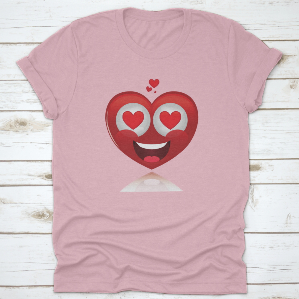 Isolated Happy Heart In Love shirt design for Valentine's Day, featuring a heart graphic on a comfortable cotton fabric.