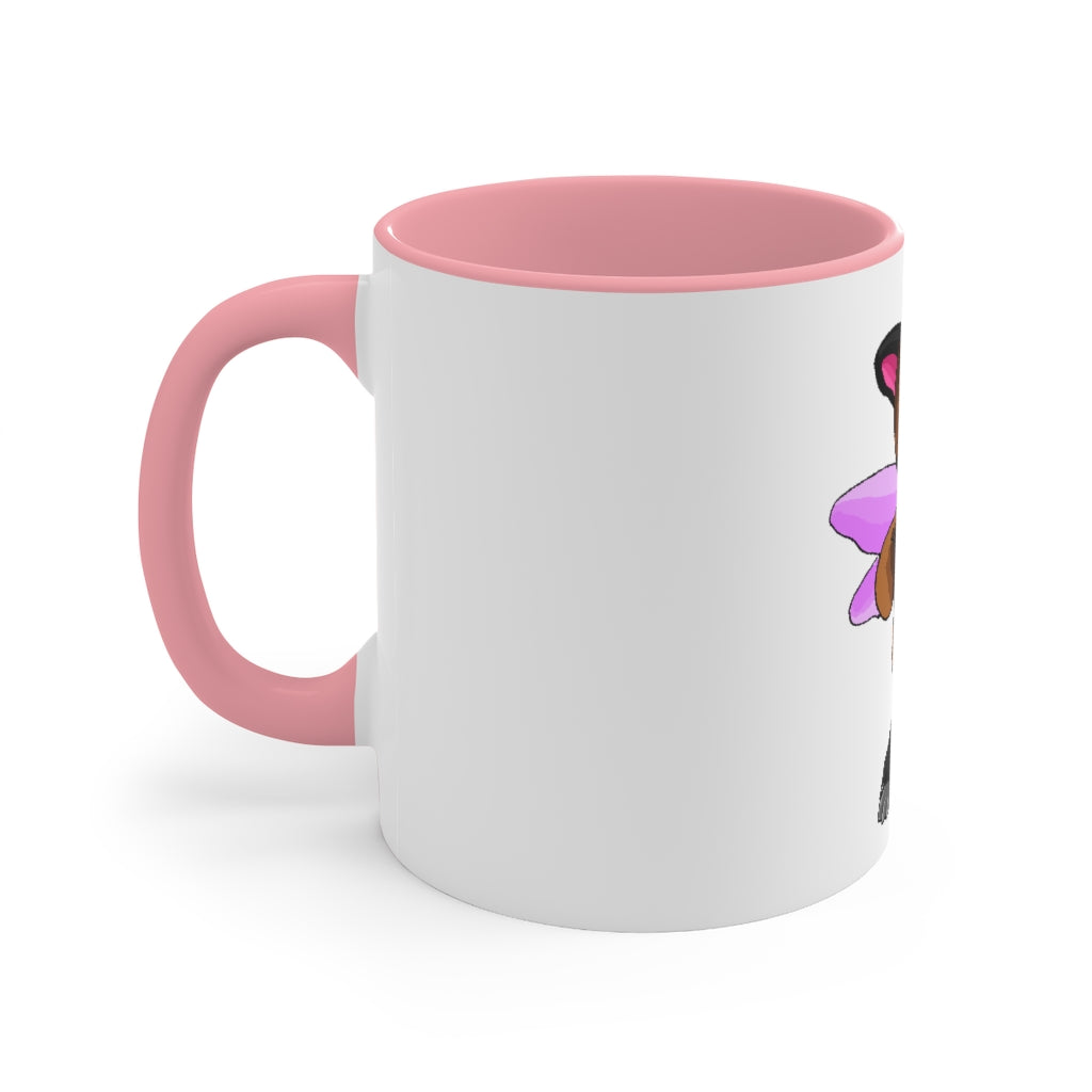 Angebear Accent Mug featuring a two-tone design with a white exterior and a colored interior, available in red, pink, and black options.