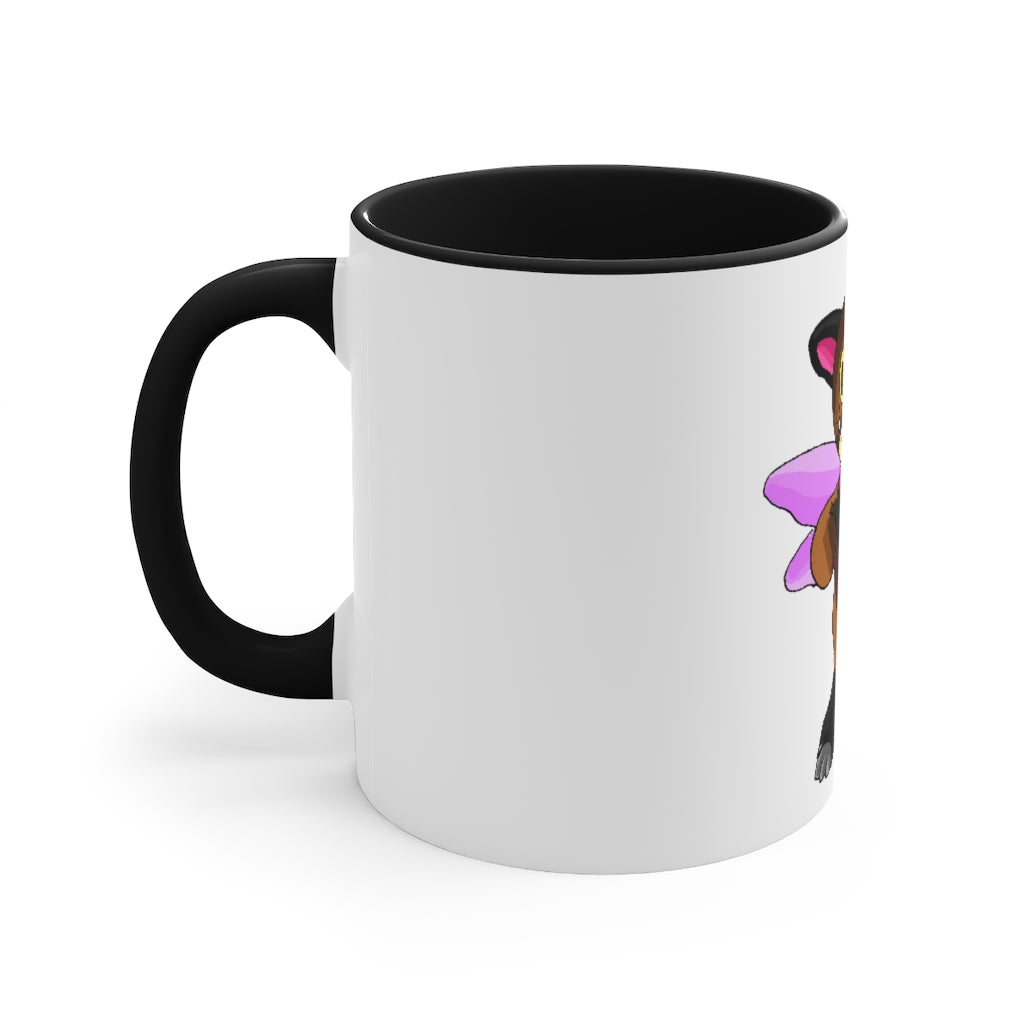 Angebear Accent Mug featuring a two-tone design with a white exterior and a colored interior, available in red, pink, and black options.