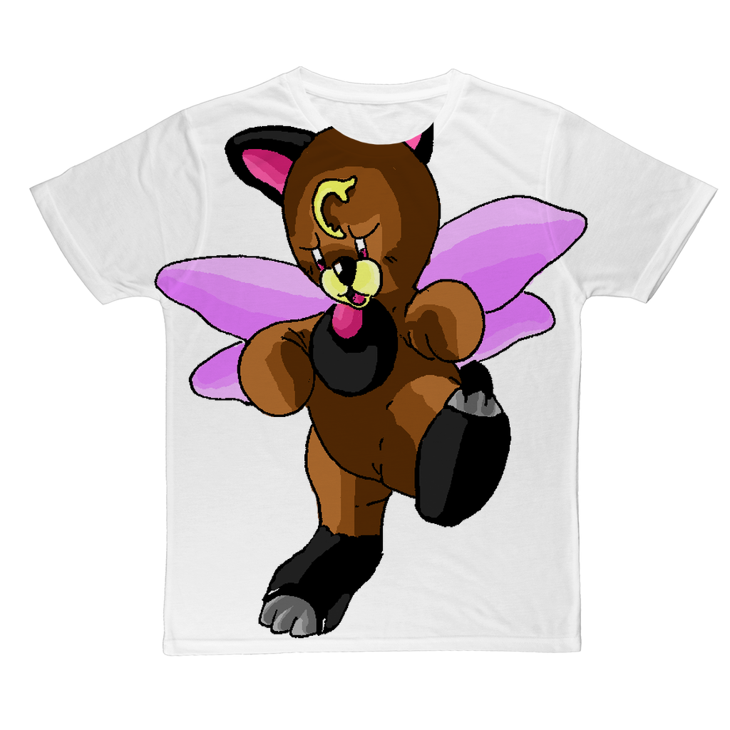 Angebear Classic Sublimation Adult T-Shirt in various colors, showcasing its soft polyester fabric and vibrant printing capabilities.