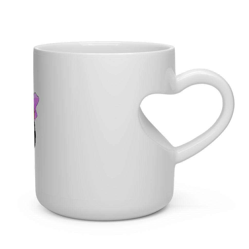 Angebear Heart Shape Mug featuring a white ceramic design with a heart-shaped handle, perfect for hot beverages.