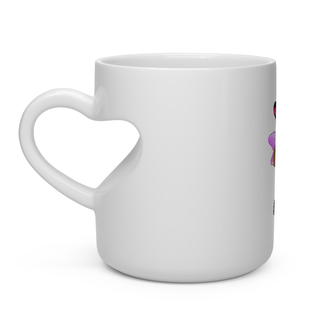 Angebear Heart Shape Mug featuring a white ceramic design with a heart-shaped handle, perfect for hot beverages.