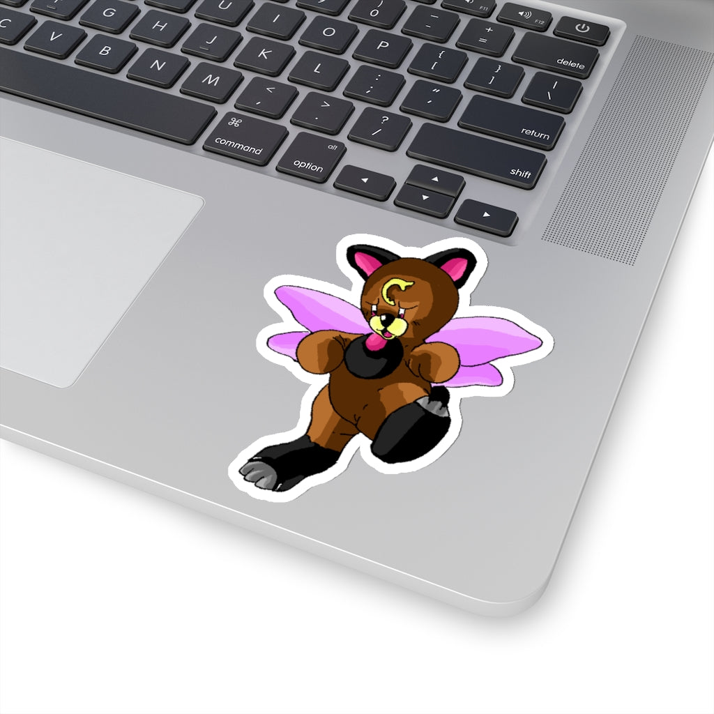 Angebear Kiss-Cut Stickers showcasing various custom shapes and sizes on a clean background, highlighting their peel-off backing.