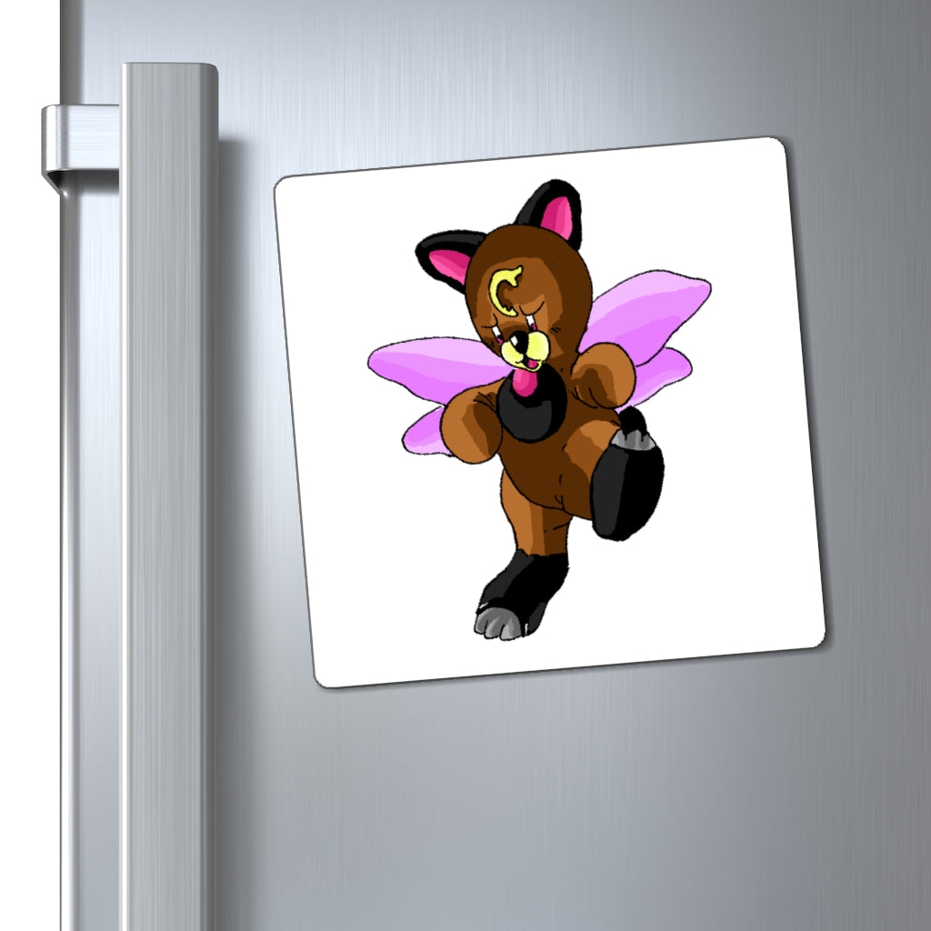 Angebear Magnets displayed on a metallic surface, showcasing their strong hold and sleek black backing.